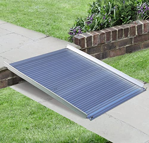 Roll Up Aluminium Ramp – Portable, Foldable & Quick to Install Wheelchair or Scooter Aluminium Ramp for Easy Access to Houses, Cars & On Steps – Open Measures H6cm, W75cm x D90cm