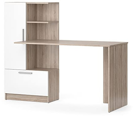 Vicco Schreibtisch Tomy, Arbeitstisch für das Büro, Sonoma/Weiß, 150 x 59 cm