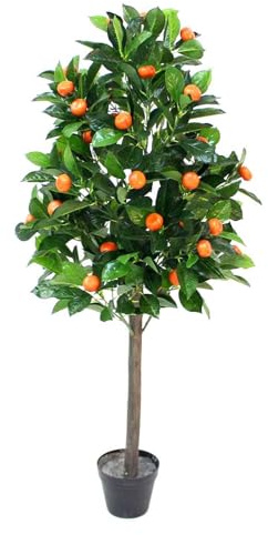 HOME DECO FACTORY Plante Artificielle Oranger 120 cm Déco Réaliste Vert | Polyéthylène, plante artificielle oranger, 120 cm, décoration intérieure réaliste, sans entretien, salon ou bureau, vert