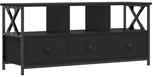 vidaXL Mobile Porta TV Nero 102x33x45 cm in Legno Multistrato e Ferro