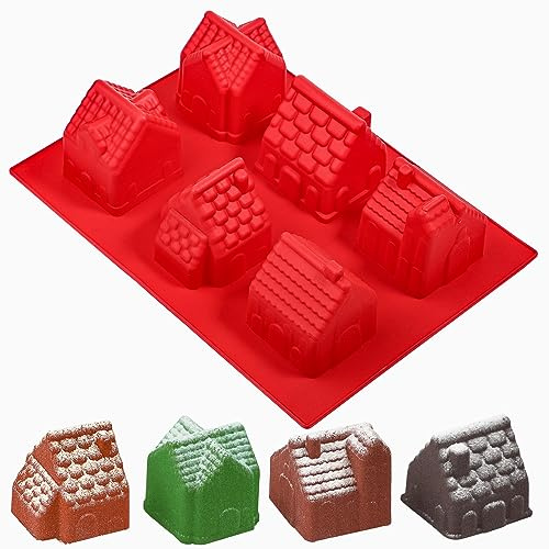 Kamehamn, pepparkakshus, silikonform, 3D, jul, kakform, silikon, muffinsform, bakform, jul, för kakor, muffin, brownie, hus, kepsar, pepparkakor, gingerbread