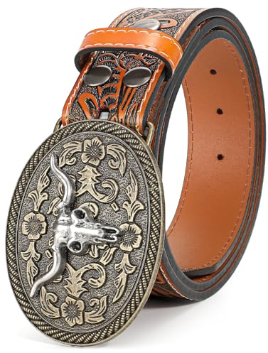 BELTROAD Cowboy Western Gürtel Herren, Cowgirl Country Wilder Ledergürtel | Jeansgürtel Cowboy Kostüm für Karneval Halloween, Western Outfit, Weihnachten Herrengürtel Geschenke, Country Musikfestival