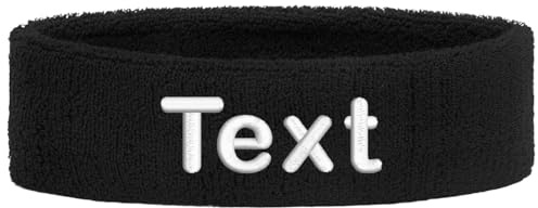 Nashville Print Factory Stirnband Personalisiert mit Name – Schweißband Sport Headband Unisex Bestickt für Fitness Tennis Laufen Gym