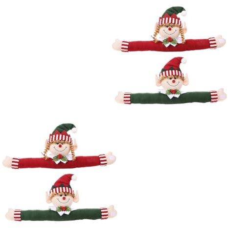 Ciieeo 4 Stück Elf Vorhangschnalle Raffhalter für Schneemann-Vorhänge Weihnachten weihnachtsvorhang weihnachtsgardinen Fenstervorhänge schöne Gardinenschnalle Puppe Seil