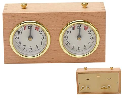 Chess Timer Chess Clock Wooden Analog Game Mechanical Timer Count Up Down Chess Clock Timer Chess Timer Clock Analog Chess Clock for Competition