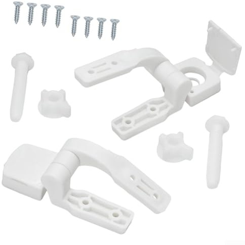 Charnière de rechange pour abattant WC en plastique blanc robuste - Solution de remplacement facile