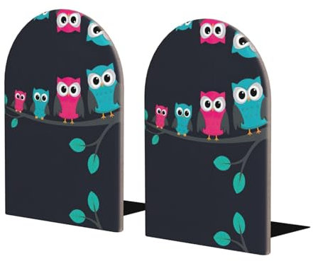 Buchstützen mit niedlichen Eulen für Regale, schwere Buchstützen, Bücherregalhalter für Zuhause, Büro, Bibliothek, Schule