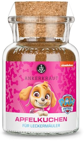 Ankerkraut Pastel de manzana Paw Patrol 65 g en tarro de corcho, figuras de la Patrulla Canina, edición Skye Edition, hornear galletas, especias premium con canela, anís y más