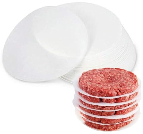 NBIWTOWO 1500 PCS 4.5 Round Parchment Paper, Burger Patty Paper, Sheets, 1500 Pieces