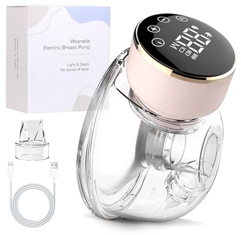 Tire Lait Électrique Mains Libres Portable, Breast Pump sans fil avec Écran Tactile LCD 3 Modes et 9 Niveaux, tire-laits Silencieux et Rechargeable sans BPA pour Voyage au Bureau Allaitement
