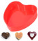 Comzantor 8 pollici Tortiera in Silicone, Stampi per Torte, Stampo Torta, Teglia a Forma Cuore, per Creazioni da Forno DIY, Compleanno, Matrimonio, Feste, (Rosso), Antiaderenti Rilascio Rapido