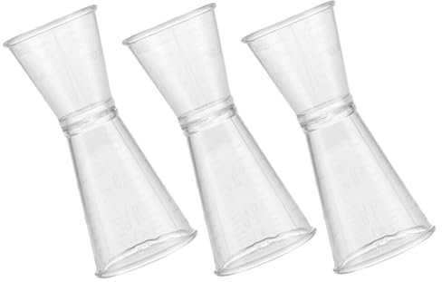 UTHCLO 3piezas Jigger De Plástico Doble Medidor De Cócteles y Bebidas Taza Medidora De Onzas Para Bar y Cocina Herramienta De Medición De Ingredientes