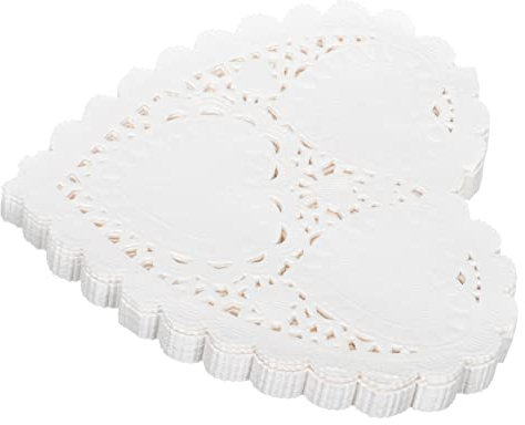 ABOOFAN 300pezzi Sottotorta Carta Forma Di Cuore Decorazioni Per Tavola e Cibo Per Matrimoni Compleanni e Feste