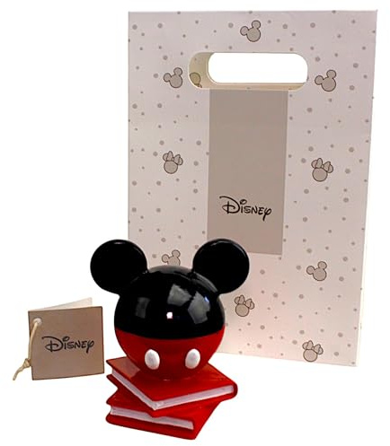 DLM-A771 Bomboniere 12 utili Fermacarte cm 8x7x7 Libri e topolino Disney mickey mouse con 12 sacchetti abbinati per Battesimo Comunione Cresima Compleanno Laurea Segnaposti Confettate