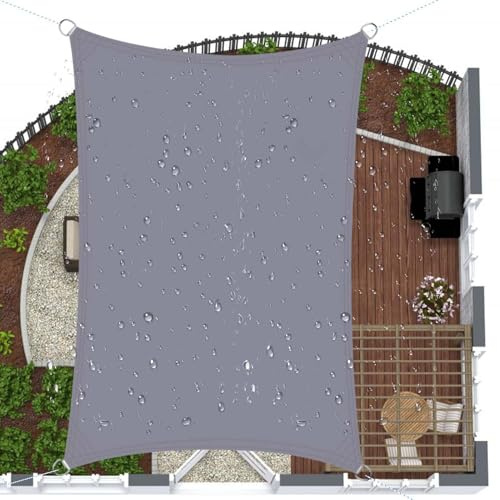SRHIMEOS Tende a Vela Rettangolare da Esterno 3x4, Telo Parasole per Terrazzo, Vela Ombreggiante Giardino Impermeabile, Protezione UV 98% Tende da Sole per Esterni
