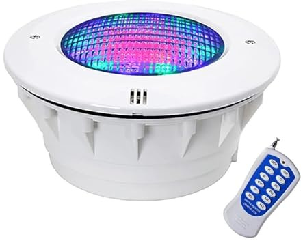 THEGA Luz LED Sumergible para Fuente - Lámpara Subacuática para Piscina De 12 V CA, Foco De Paisaje Impermeable IP68, Luces PAR 56 RGB para Estanque, con Control Remoto(24W)