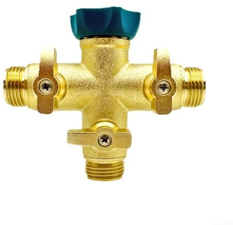 HEBEOT 3 Way Brass Garden Hose Splitter 3 4 Inch Connector Heavy Duty High Pressure 1 2MPa Design with Easy Grip Comfort Handles and Individual Flow Control Valves for Multiple Water(G3/4)
