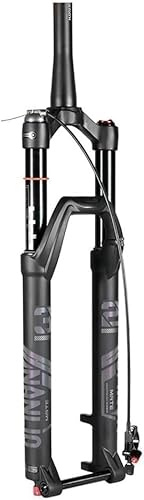 Fourche avant pour VTT 26/27,5/29 pouces, pivot conique 1-1/2, suspension pneumatique, débattement 140 mm, axe traversant 15 x 100 mm, freins à disque, réglage de l'amortissement HL/RL Remote,29in