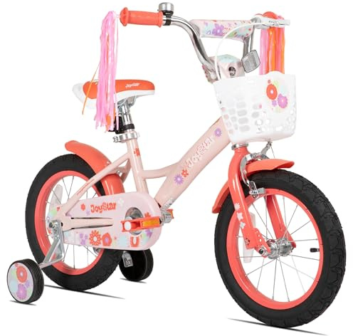 JOYSTAR Little Violet 12/14/16 Pouces pour Filles de 2 à 7 Ans, vélo pour Filles de 12/14/16 Pouces avec Roues stabilisatrices et Panier