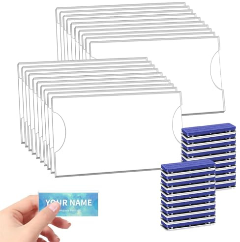 Namensschilder Magnet, 20 Stück 90 x 56 mm Namensschilder Magnetisch für Kleidung, namensschilder, Namensschilder für Kleidung Magnet, Magnetische Namensschilder, für Büros Schulen Ausstellungen