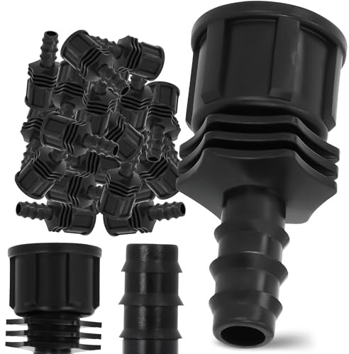 Instalguru 30x Conector Riego PE 16x1/2'' Rosca Hembra Enlace Racor Compresión Jardín Sistema Goteo Manguera Tubería Agua Agricultura Polietileno Unión Tubos Riegos