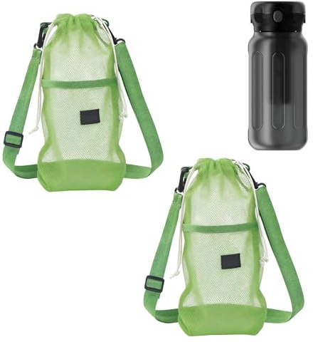 Water Bottle Carrier - Adjustable Mesh Moisture-Wicking - Water Bottle Holder Shoulder Bag | for Travel Commuting Camping School Girls Students Teens Adults