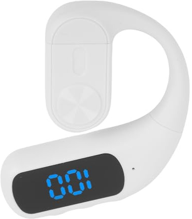 Focket Auriculares Bluetooth, Uso Cómodo Micrófono con Cancelación de Ruido Giratorio 180 Grados Bluetooth 5.5 Auriculares Manos Libres Inalámbricos de Baja Latencia Auricular con Micrófono (White)
