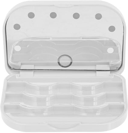 GATHINESS Caja de Pestañas Luz LED Organizador de Pestañas Postizas de Plástico Blanco Portátil Espacio de Almacenamiento Oficina y Citas