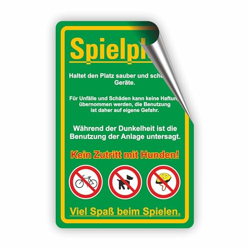 SPIELPLATZ - Haltet den Platz und die Geräte Sauber - keine Hunde - SCHILD/D-038 (40x60cm Aufkleber)