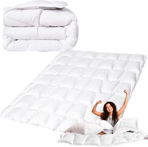 sei Design Winter Bettdecke 135x200 gesteppt SWAN de Luxe Winterdecke Alternative zu Daunen, Steppdecke 100% Baumwollbezug leichte Premium Decke mit hoher Wärmehaltung