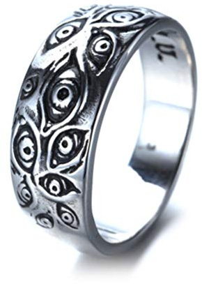 PAURO Herren Jahrgang Auge von Gott Ring Edelstahl