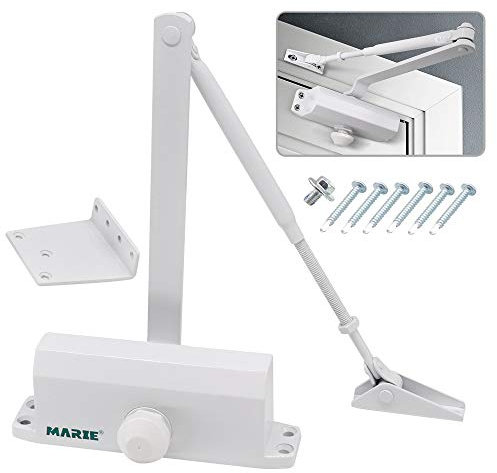 Marie Automatic Door Closer,Size 3 Adjustable Closing Speed Door Closer for 88-143 lbs Residential and Commercial Doors,with Installation Video EN1154 Certification