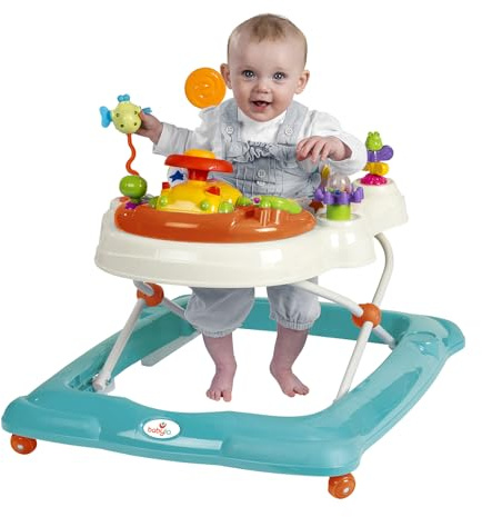 Babylo Twist About Baby Walker with Activities and Electronic Games, Height Adjustable and 120 Degree Padded Swivel seat