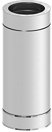 H&M New Line Edelstahlschornstein Schornstein Einzelteil doppelwandig Längenelement 1/2 Meter inkl Klemmband Ø130mm Innendurchmesser 25mm Isolierung 0,5mm Materialstärke nicht kürzbar