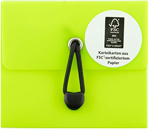 Stylex 49101 - Karteikartenbox DIN A8, mit 5 Fächern inklusive 100 linierte FSC Karteikarten, in 6, Wiederholen und Üben von neuen und Alten Vokabeln, sortierter Artikel