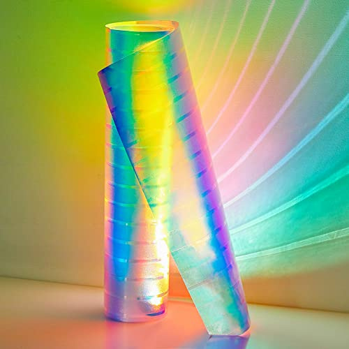 Coavas Window Privacy Film Blinds Stained Glass Window Film Frosted Glass Film Heat Blocker Static Clings Non-Adhesive Decorative Stickers Home Office Bathroom Door Covering(78.7 x 17.5 Inch, Rainbow)