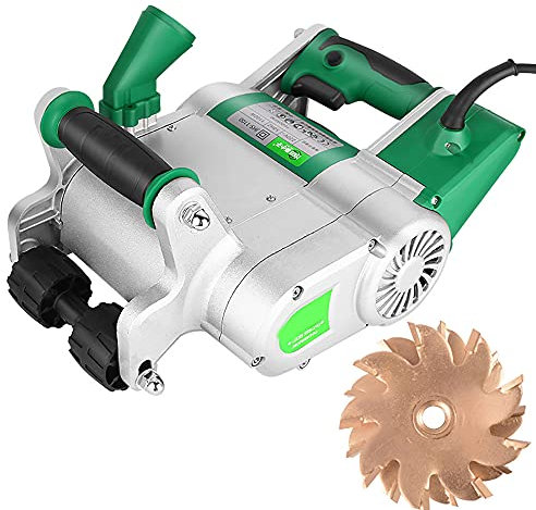 Scanalatore Elettrico,35Mm/25Mm 1100W Scanalatrice Per Pareti Macchina Da Taglio Per Pareti In Cemento Con Cassetta Degli Attrezzi, Regolazione Della Profondità Di Scanalatura Da 20-30 Mm,35mm