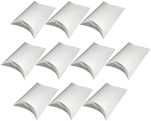 AERZETIX - C54009 - Satz von 10 Geschenkboxen in form von kissen/schmuck/geburtstag/kosmetik/süßigkeiten für die hochzeit 90x71x24 mm - aus papier/pappe - farbe perlweiß