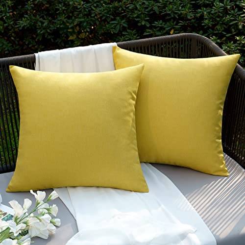 EMEMA Wetterfest Kissenbezug 50x50 Outdoor Wasserdicht Gelb