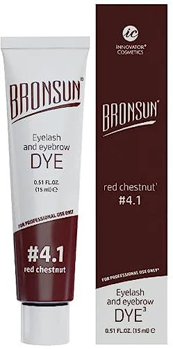 BRONSUN® - Tinte para pestañas y cejas con fórmula nueva | Tinta-Gel Extra Resistente | Larga duración | Tinte alto-pigmentado | Fórmula sin amoníaco | Amplia paleta de colores (Red Chestnut №4.1)