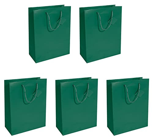 SIGEL Papier Geschenktüten opalgrün matt groß 33 x 26 cm 5er Set | GT500/5, Große Ausführung für Geschenke, Mitbringsel und Präsentartikel