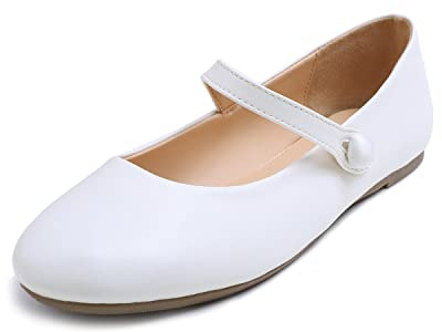 Feversole Napa Round Ballerina, damer klassiska ballerinaskor matta balerinaskor platta damskor, Napa vit, 41 EU
