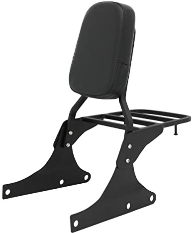 Passenger Sissy Bar with Luggage Rack Backrest Fit for Harley Heritage Softail Classic Standard Springer FLSTC Fat Boy, Black
