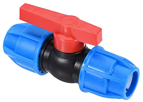 M METERXITY Bille Vanne - PE Plastique Fermeture Arrêt Interrupteur Appliquer vers Jardin Irrigation et Aquariums (25mm, Noir Bleu Rouge)