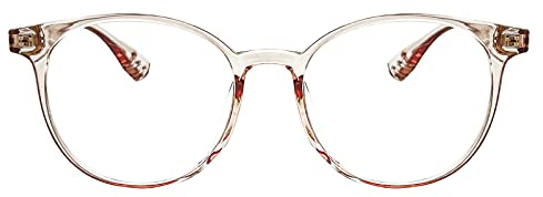 KAEOISFU Occhiali da lettura rotondi trasparenti Uomo Donna, Montatura trasparente Occhiali da computer con filtro luce blu Occhiali per aiuti visivi Occhiali da lettura per computer