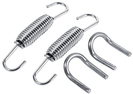 TKSE Muelle de tubo de escape, sistema de escape de la motocicleta 2x, resortes de montaje totalmente giratorios de acero inoxidable