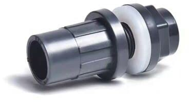 PVC Grey Metric Plumbing Fittings Pipe Tubing for Aquarium Fish Tank Pond Solvent Weld Plumbing Connectors (Tank Connector Bulkhead, 32mm)