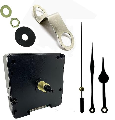 Ticking Battery Operated Automic UK Radio Controlled Clock Movement Mechanism/Motor Quartz MSF Signal (1, 98mm Black Metal Hands)