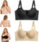 VNDUIFH 2pcs Comfortable Back Smoothing Bra, Women's Deep Cup Push Up Bra, Plus Size Uplift Bra (1,40/90D)