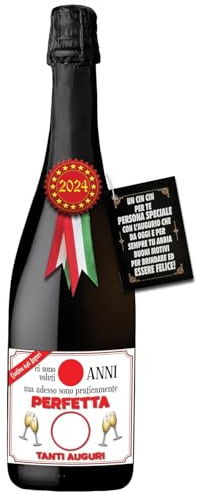 Bottiglia di Vino Prosecco Millesimato personalizzato per il compleanno della vostra amica